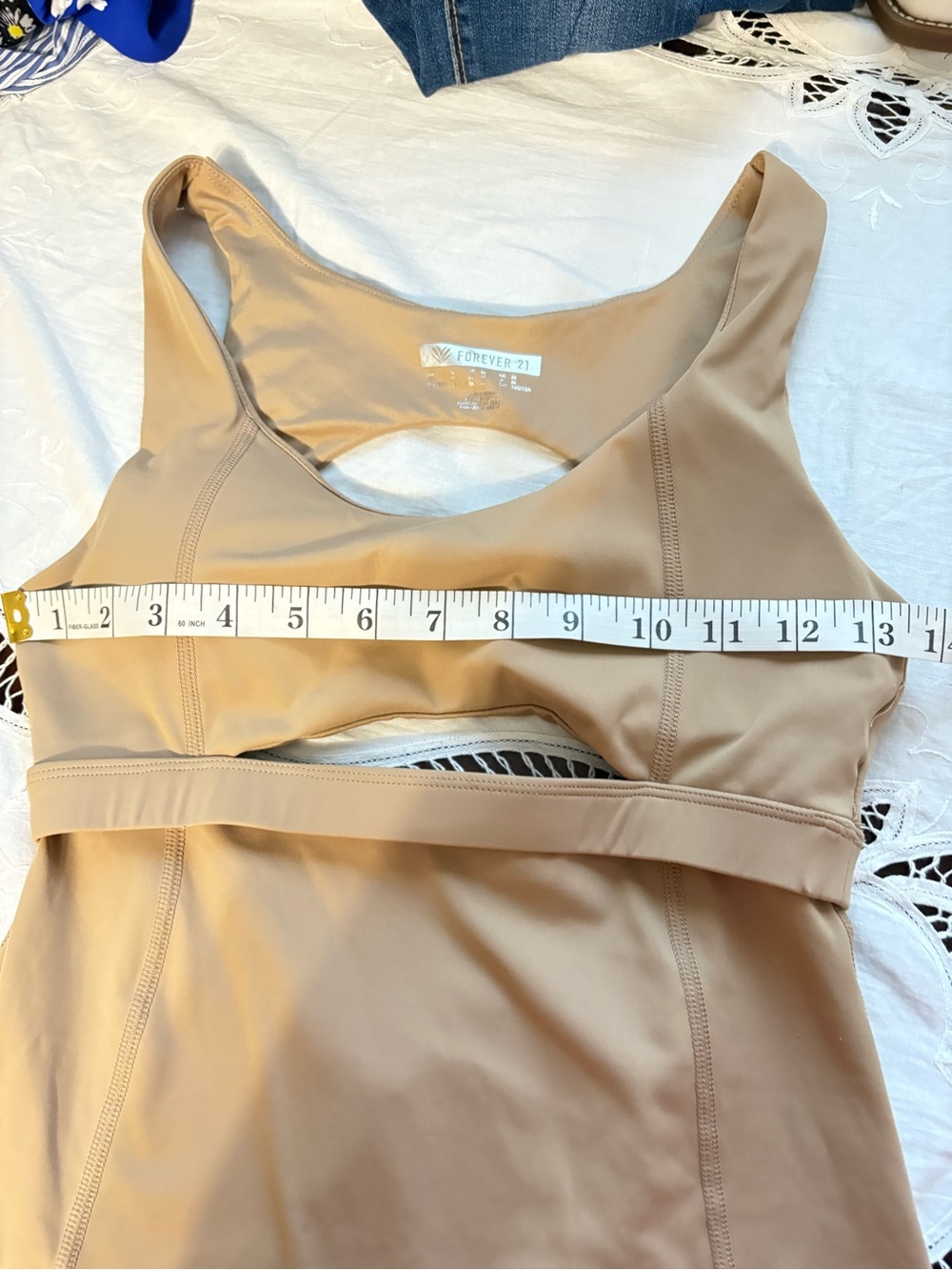 Forever 21 Active Tan Cutout Biker Romper One Piece Size Medium - Picture 3 of 7